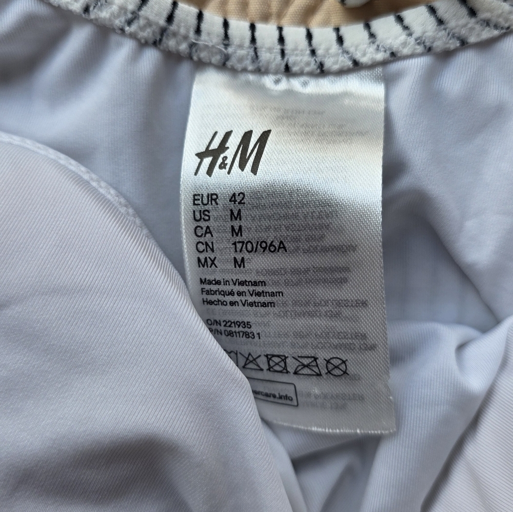 H&M Black and White Striped One Piece Swimsuit - Picture 3 of 5